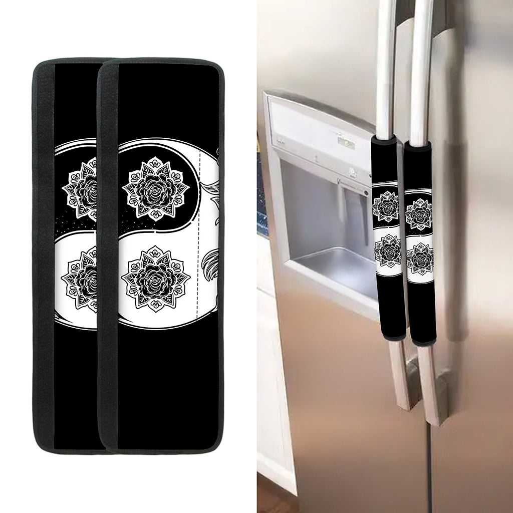 Yin And Yang Koi Carp Fish Print Refrigerator Handle Covers