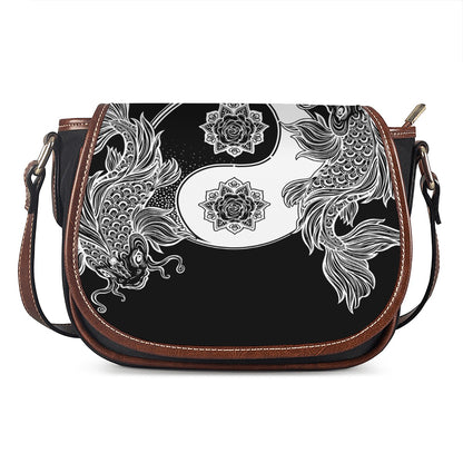 Yin And Yang Koi Carp Fish Print Saddle Bag