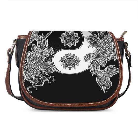 Yin And Yang Koi Carp Fish Print Saddle Bag