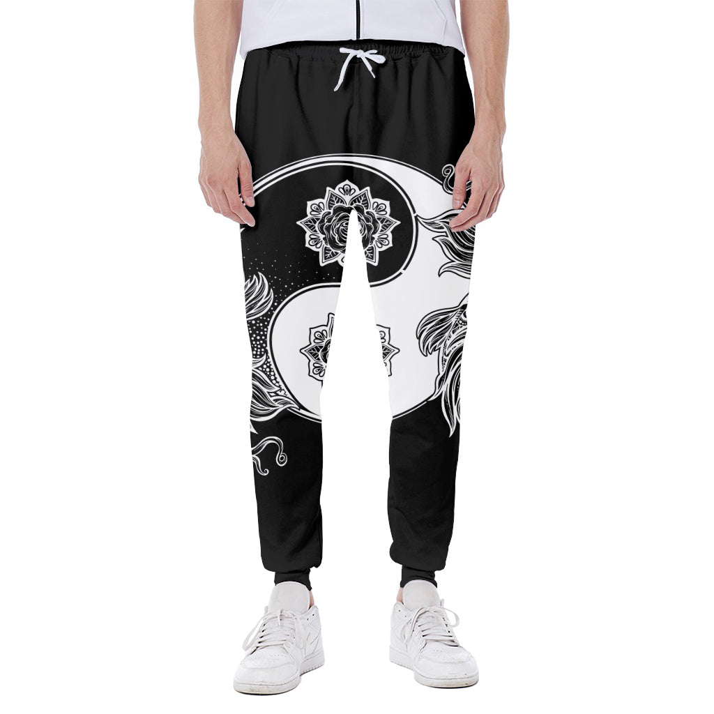 Yin And Yang Koi Carp Fish Print Scuba Joggers