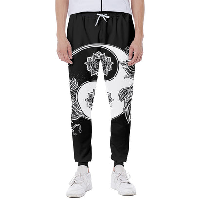 Yin And Yang Koi Carp Fish Print Scuba Joggers