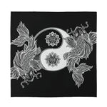 Yin And Yang Koi Carp Fish Print Silk Bandana