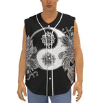 Yin And Yang Koi Carp Fish Print Sleeveless Baseball Jersey