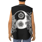 Yin And Yang Koi Carp Fish Print Sleeveless Baseball Jersey