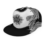 Yin And Yang Koi Carp Fish Print Snapback Cap