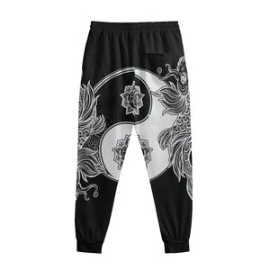 Yin And Yang Koi Carp Fish Print Sweatpants