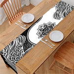 Yin And Yang Koi Carp Fish Print Table Runner