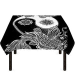 Yin And Yang Koi Carp Fish Print Tablecloth