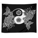 Yin And Yang Koi Carp Fish Print Tapestry