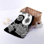 Yin And Yang Koi Carp Fish Print Towel