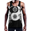 Yin And Yang Koi Carp Fish Print Men's Workout Tank Top