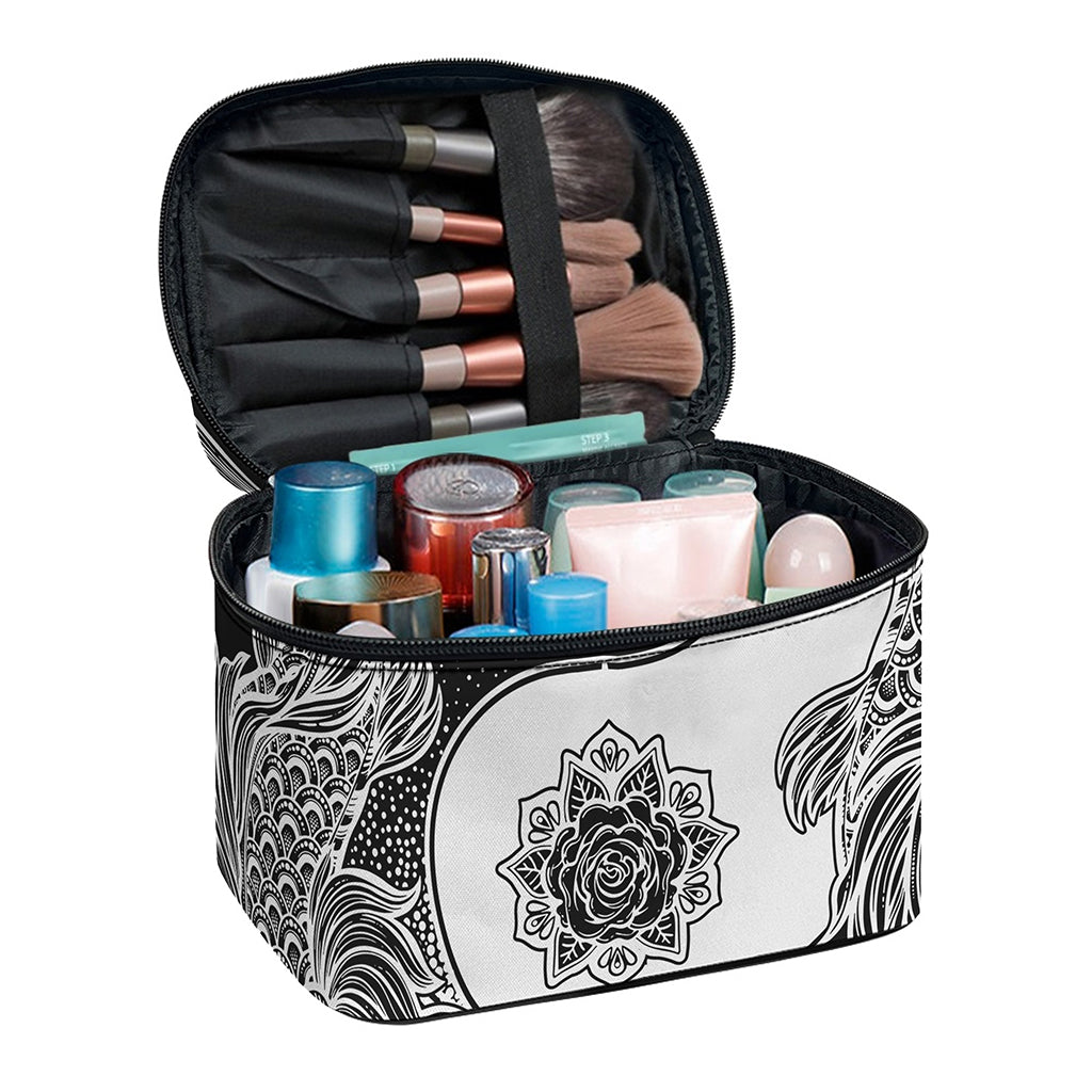 Yin And Yang Koi Carp Fish Print Travel Makeup Bag