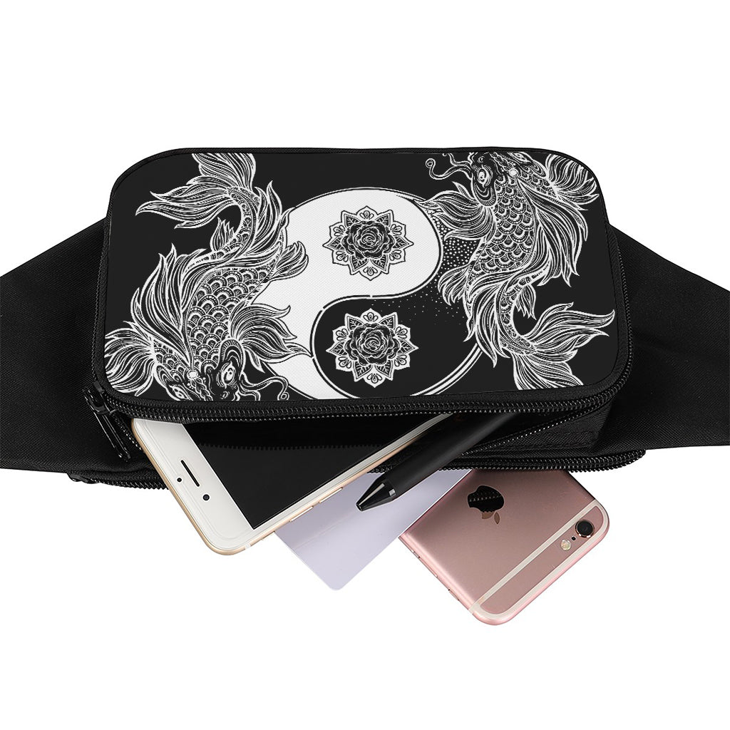 Yin And Yang Koi Carp Fish Print Waist Bag