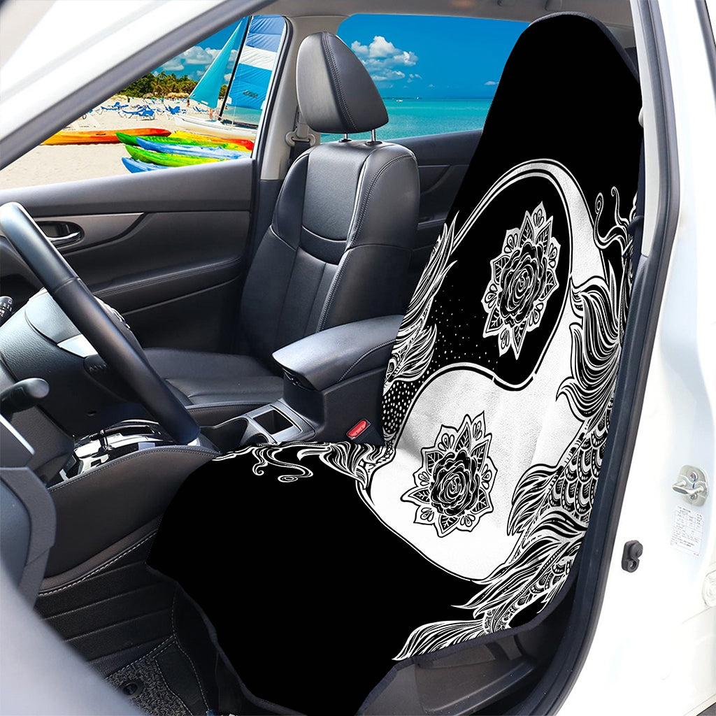 Yin And Yang Koi Carp Fish Print Waterproof Car Seat Cover