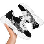 Yin And Yang Koi Carp Fish Print White Chunky Shoes