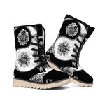 Yin And Yang Koi Carp Fish Print Winter Boots