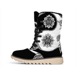 Yin And Yang Koi Carp Fish Print Winter Boots