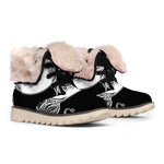 Yin And Yang Koi Carp Fish Print Winter Boots