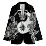 Yin And Yang Koi Carp Fish Print Women's Blazer