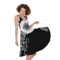 Yin And Yang Koi Carp Fish Print Sleeveless Knee Length Dress