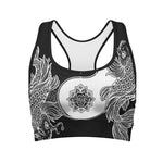 Yin And Yang Koi Carp Fish Print Women's Sports Bra
