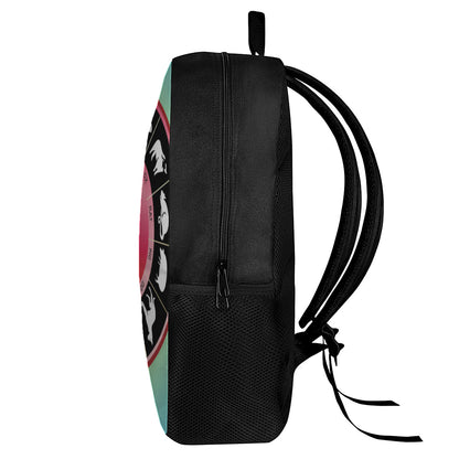Yin Yang Chinese Zodiac Signs Print 17 Inch Backpack