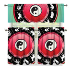 Yin Yang Chinese Zodiac Signs Print 3 Piece Kitchen Curtains