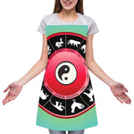 Yin Yang Chinese Zodiac Signs Print Adjustable Apron
