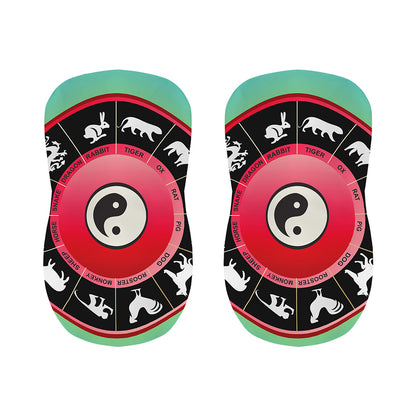 Yin Yang Chinese Zodiac Signs Print Bar Stool Covers