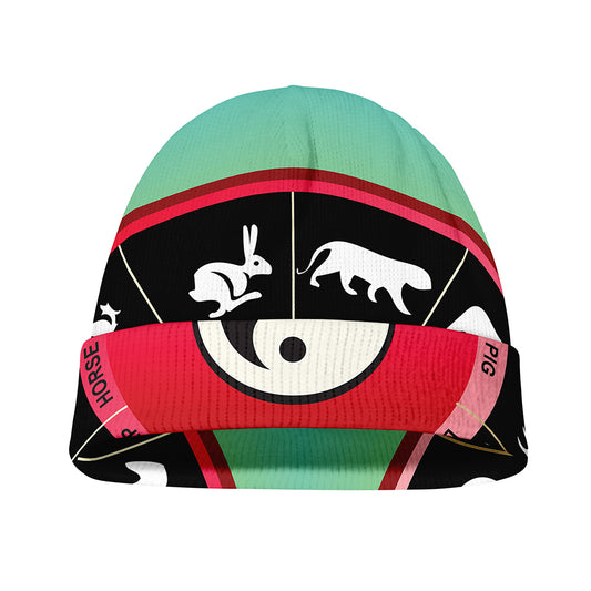 Yin Yang Chinese Zodiac Signs Print Beanie