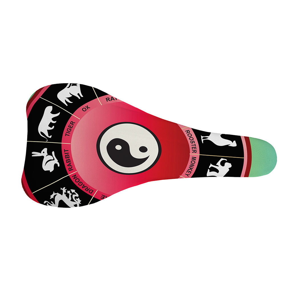 Yin Yang Chinese Zodiac Signs Print Bicycle Seat Cover