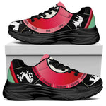 Yin Yang Chinese Zodiac Signs Print Black Chunky Shoes