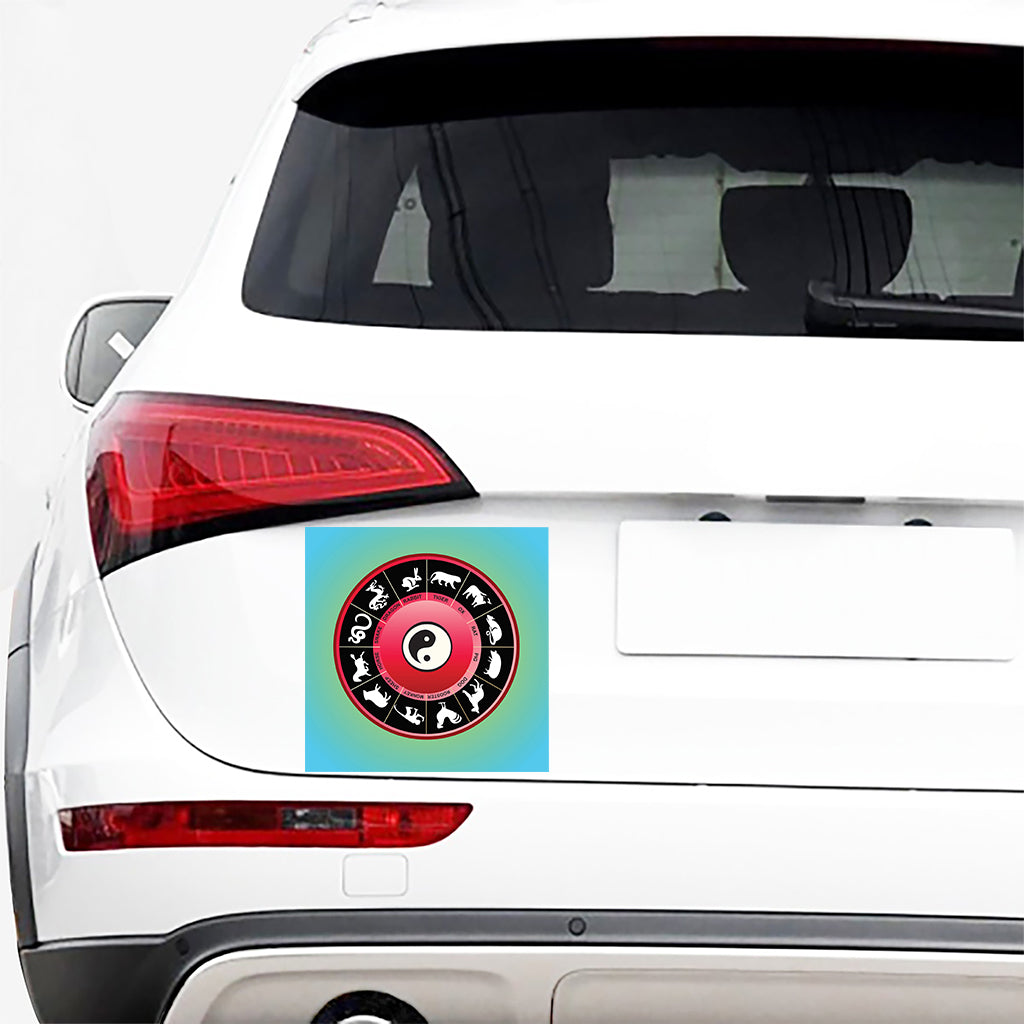 Yin Yang Chinese Zodiac Signs Print Car Sticker