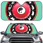 Yin Yang Chinese Zodiac Signs Print Car Windshield Sun Shade