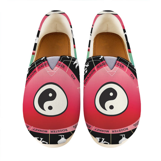Yin Yang Chinese Zodiac Signs Print Casual Shoes