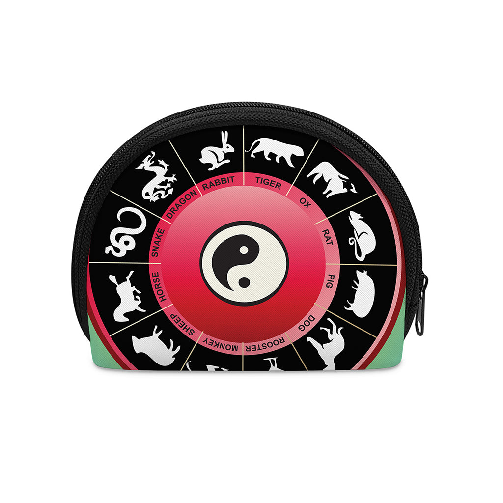 Yin Yang Chinese Zodiac Signs Print Coin Purse
