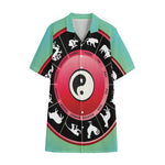 Yin Yang Chinese Zodiac Signs Print Cotton Hawaiian Shirt