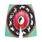 Yin Yang Chinese Zodiac Signs Print Cotton Shorts