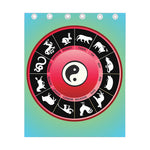 Yin Yang Chinese Zodiac Signs Print Curtain
