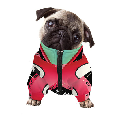 Yin Yang Chinese Zodiac Signs Print Dog Zip Up Jacket