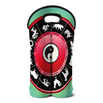 Yin Yang Chinese Zodiac Signs Print Double Neoprene Wine Tote