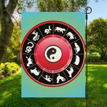 Yin Yang Chinese Zodiac Signs Print Garden Flag