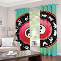 Yin Yang Chinese Zodiac Signs Print Grommet Curtains