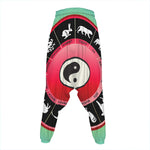 Yin Yang Chinese Zodiac Signs Print Hammer Pants