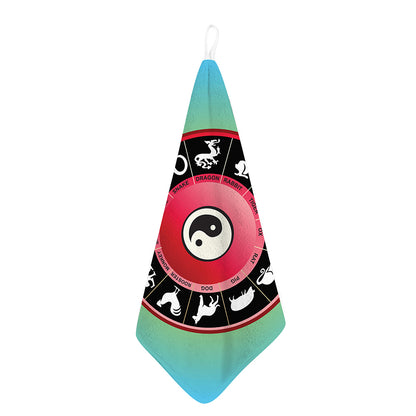 Yin Yang Chinese Zodiac Signs Print Hand Towel