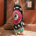 Yin Yang Chinese Zodiac Signs Print Harem Pants