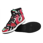 Yin Yang Chinese Zodiac Signs Print High Top Leather Sneakers
