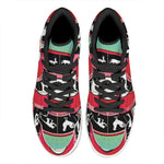 Yin Yang Chinese Zodiac Signs Print High Top Leather Sneakers