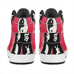 Yin Yang Chinese Zodiac Signs Print High Top Leather Sneakers