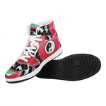 Yin Yang Chinese Zodiac Signs Print High Top Leather Sneakers